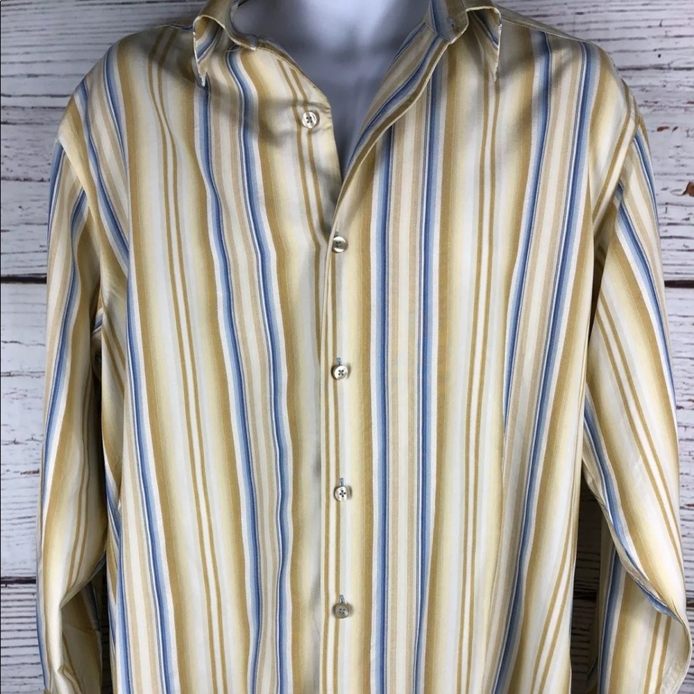 Tommy Bahama Men’s Long Sleeve 100 % Silk Shirt L